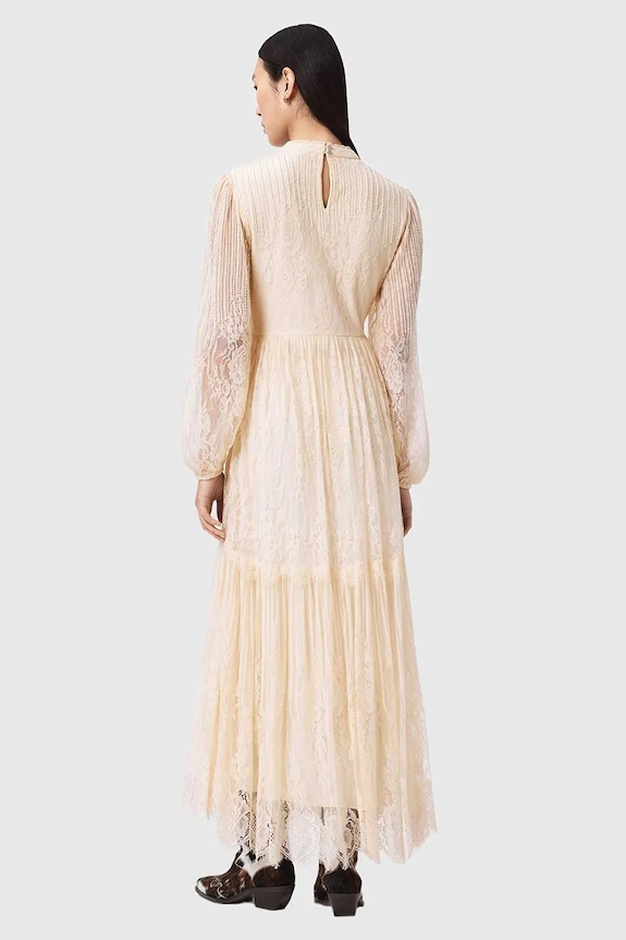 AllSaints šaty s rozšíreným strihom LILLIAN W081DE béžová SS26