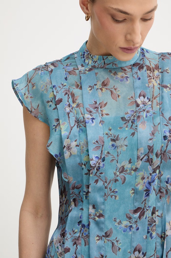 Šaty AllSaints FLEUR W115DE modrá