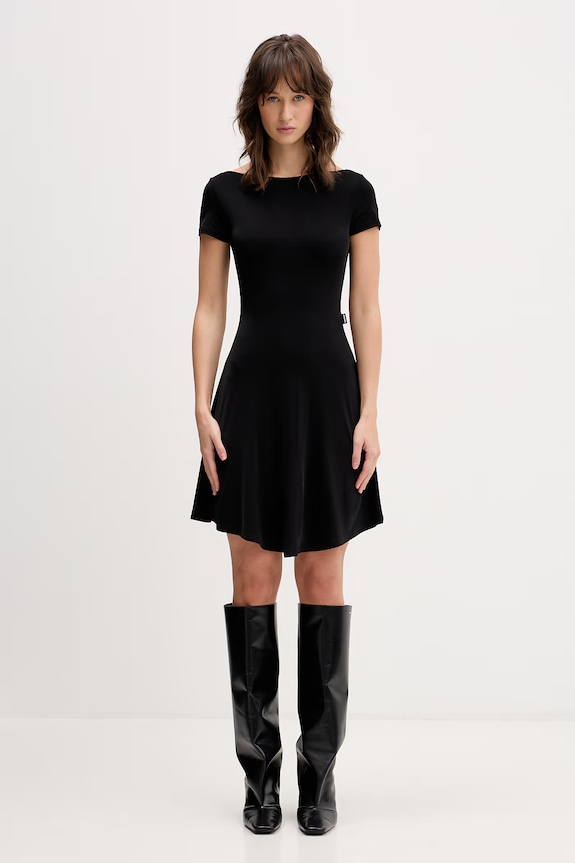 VETEMENTS sukienka Ribbon okrągły czarny WE76DR448B