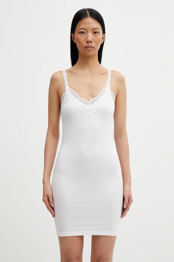 Šaty VETEMENTS s elastanem bílá WE76DR427W