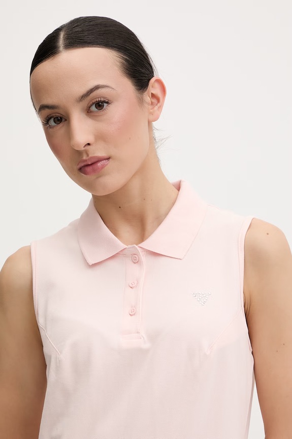 Guess sukienka bawełniana z elastanem SILVY różowy V6GK09.K3152