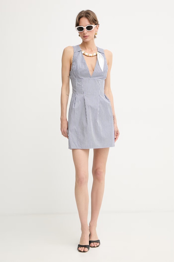 Elisabetta Franchi šaty bavlnené AB95762E2 modrá SS26