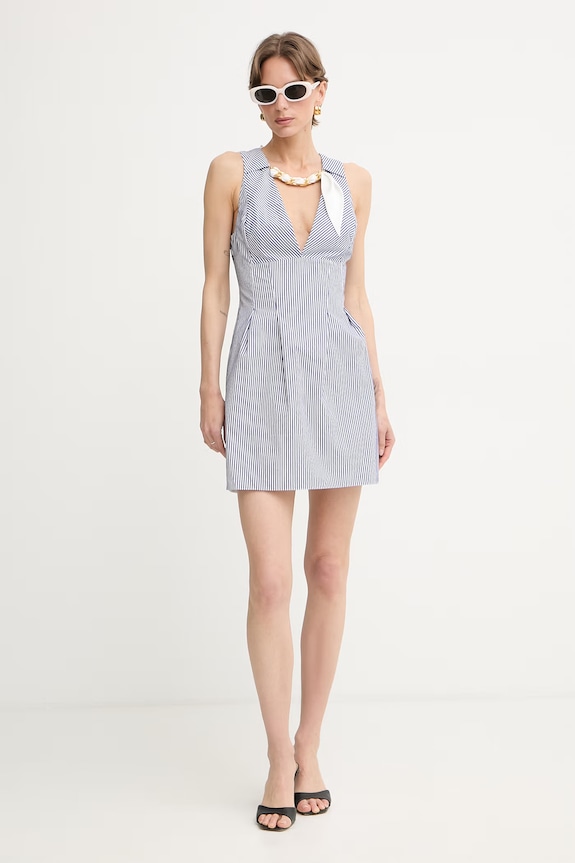 Elisabetta Franchi šaty bavlnené AB95762E2 modrá SS26
