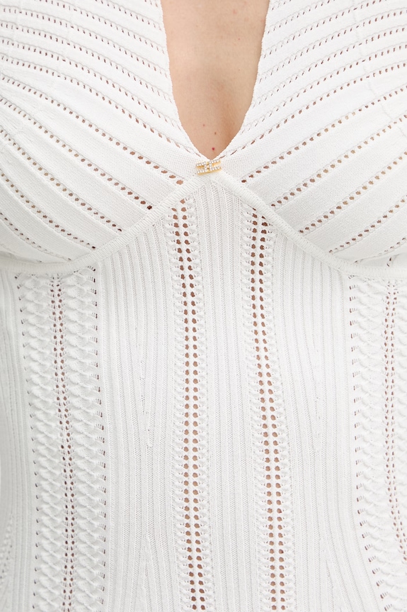 Elisabetta Franchi haljina s viskozom AM36B62E2 bijela