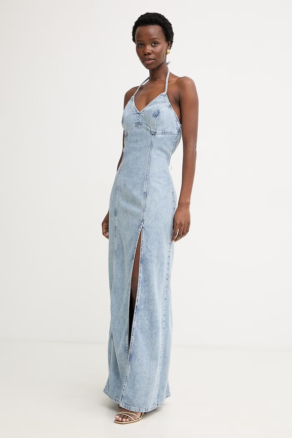 Guess sukienka letnia jeansowa JAMELIA niebieski W6GK10.D0698