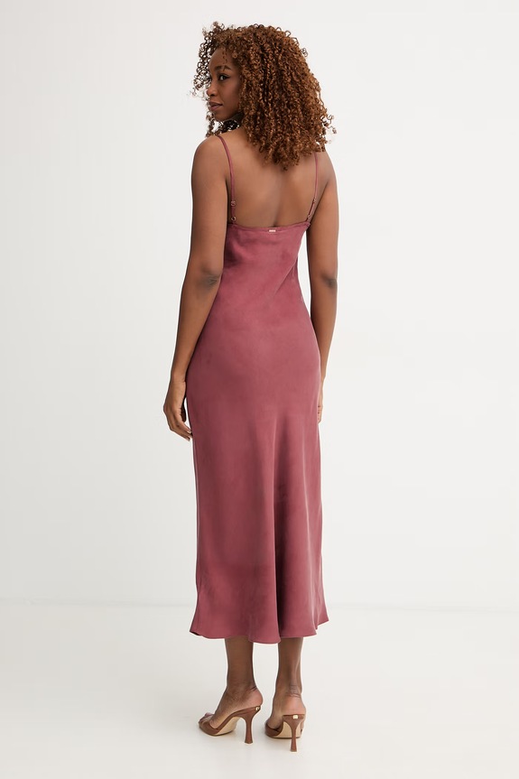 Îmbrăcăminte Guess rochie lenjerie intimă cu vâscoză AKILINA W6GK94.W2266 burgundia