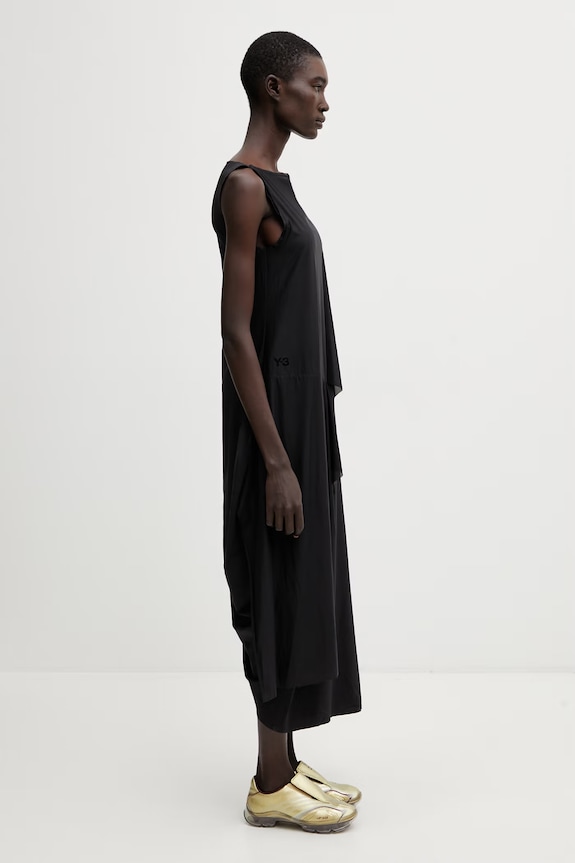 Y-3 MESH DRESS sukienka gładka czarny KD1548