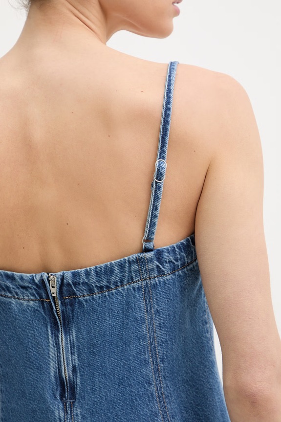 Levi's rochie de vară denim DENIM GODET 005NY albastru