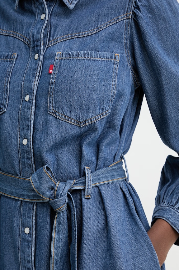 Levi's vestito di jeans JOURNEY LS MAXI 005OK blu