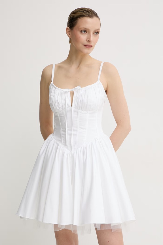 Guess obleka A-kroja MARILYN MONROE bela W6YKAX.W4485