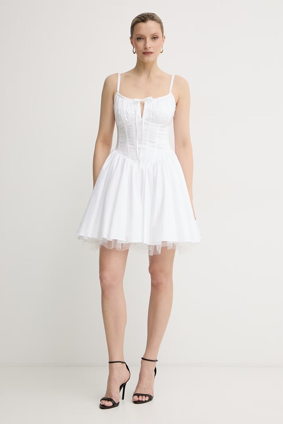 Guess obleka A-kroja MARILYN MONROE W6YKAX.W4485 bela SS26