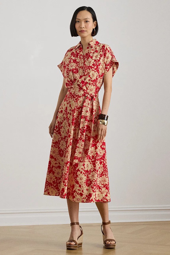 Lauren Ralph Lauren sukienka casual czerwony 200P08692
