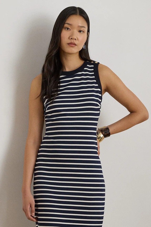 Abbigliamento Lauren Ralph Lauren Vestito con viscosa 200P09091 blu navy