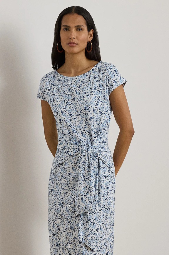 Odzież Lauren Ralph Lauren sukienka bawełniana 200P09120 niebieski