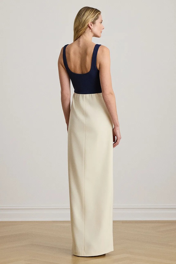 Lauren Ralph Lauren φόρεμα με βισκόζη 253P08747 μπεζ SS26