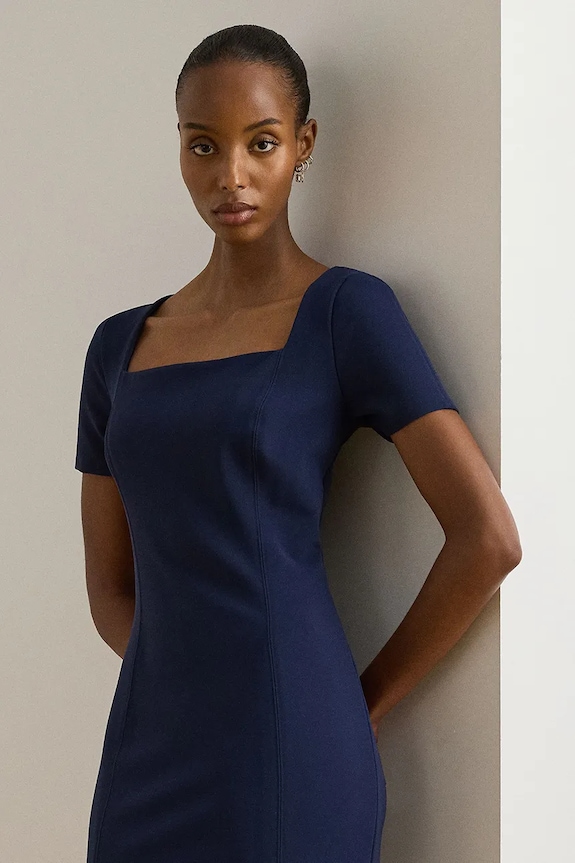 Abbigliamento Lauren Ralph Lauren vestito con viscosa 253P08759 blu navy