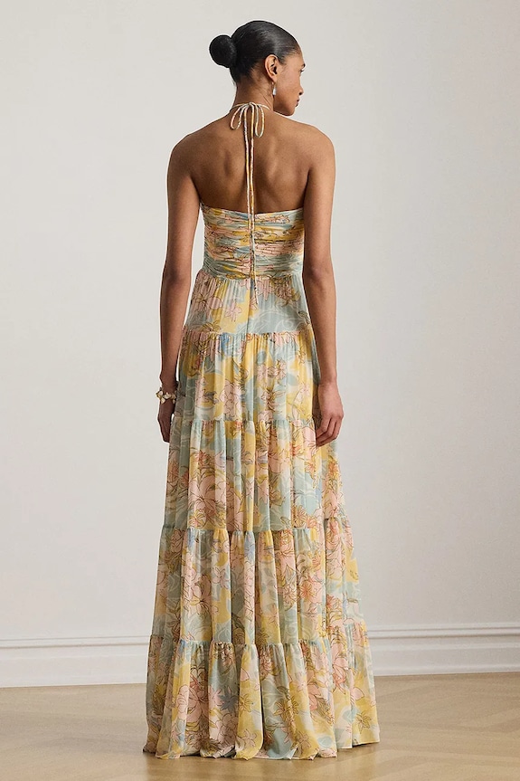 Lauren Ralph Lauren rochie drapată 253P08930 bej SS26