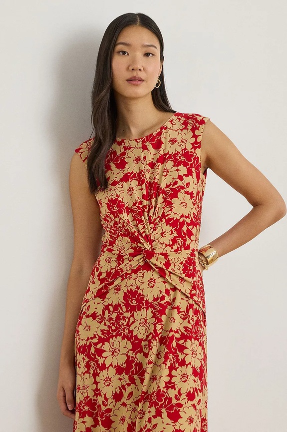 Abbigliamento Lauren Ralph Lauren Vestito svasato 200P09092 rosso