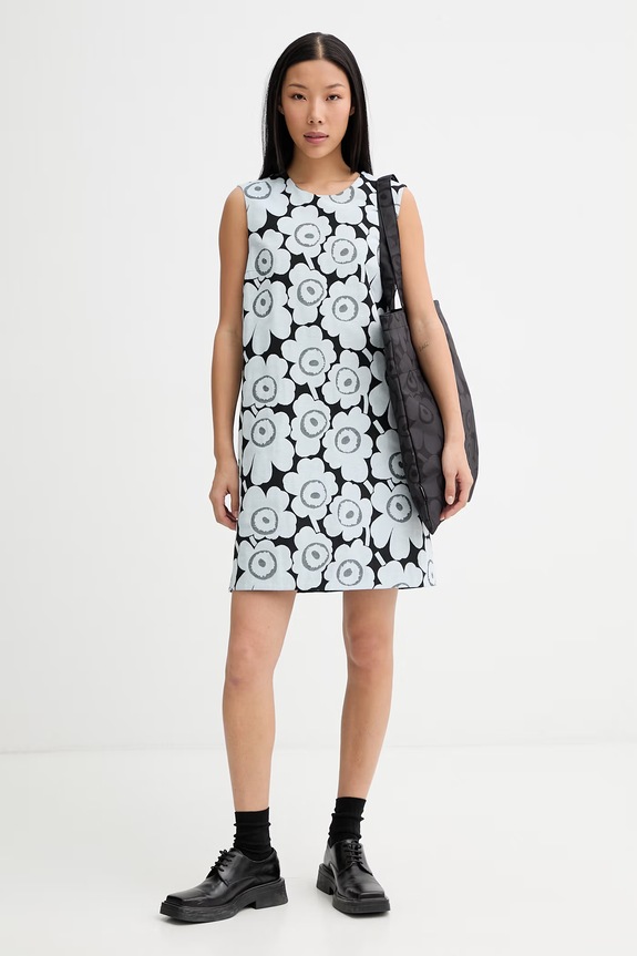 Marimekko sukienka letnia z bawełną 095135 niebieski SS26