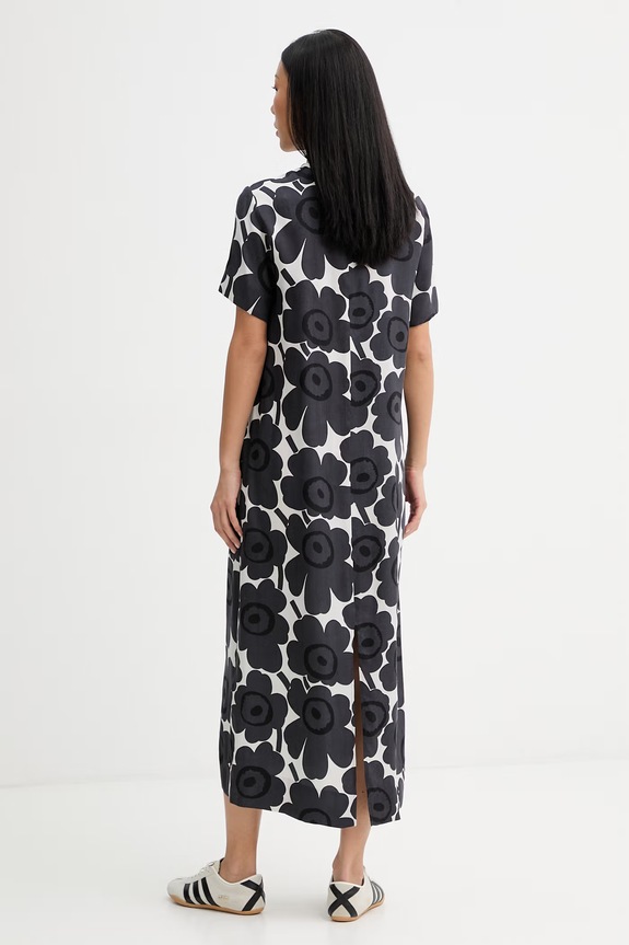 Oblečenie Marimekko letné šaty s lyocellom 095147 čierna