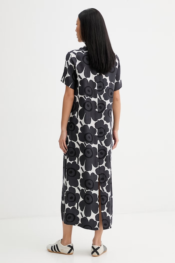 Oblečenie Marimekko letné šaty s lyocellom 095147 čierna