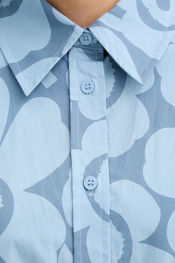 Marimekko sukienka koszulowa bawełniana 095172 niebieski