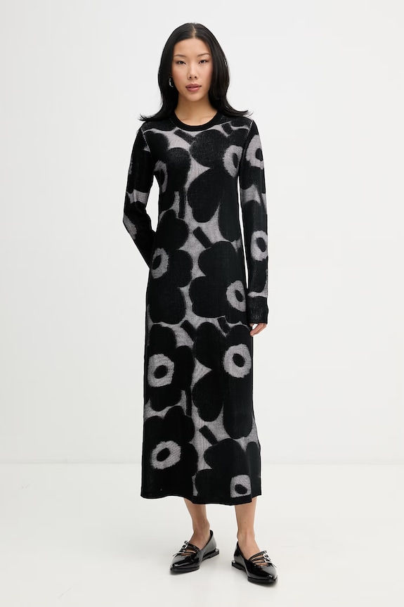 Marimekko šaty s vlnou čierna 095020
