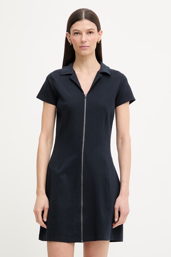 G-Star rochie cu vâscoză Soft sculpt fit flare bleumarin D28665.E406