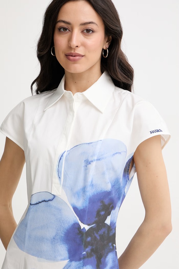 Max&Co. rochie de vară din bumbac MCOGIORNO alb 2616221064200