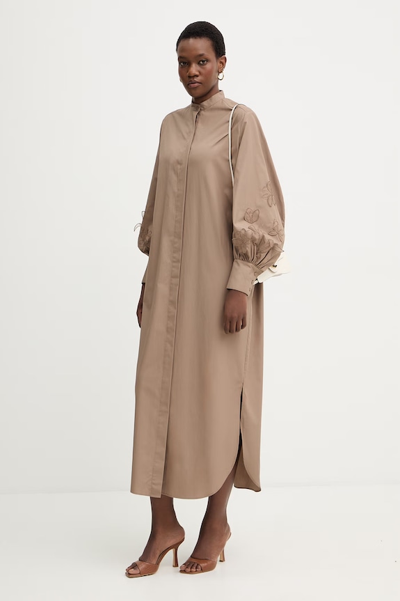 Bavlněné šaty MAX&Co. MCOSPORT 2616221113200 hnědá SS26