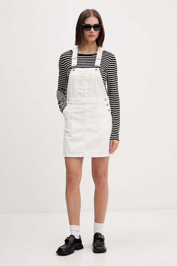 Tommy Jeans φόρεμα ντένιμ DW0DW22002 λευκό SS26