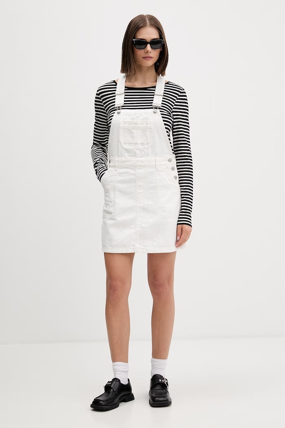 Tommy Jeans φόρεμα ντένιμ DW0DW22002 λευκό SS26