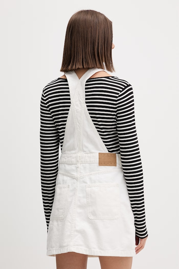 Ρούχα Tommy Jeans φόρεμα ντένιμ DW0DW22002 λευκό
