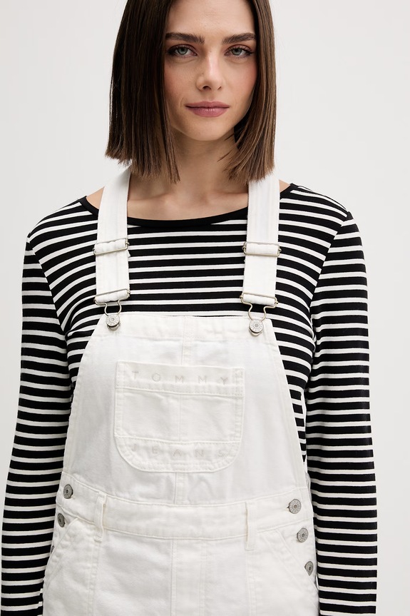 Tommy Jeans φόρεμα ντένιμ λευκό DW0DW22002