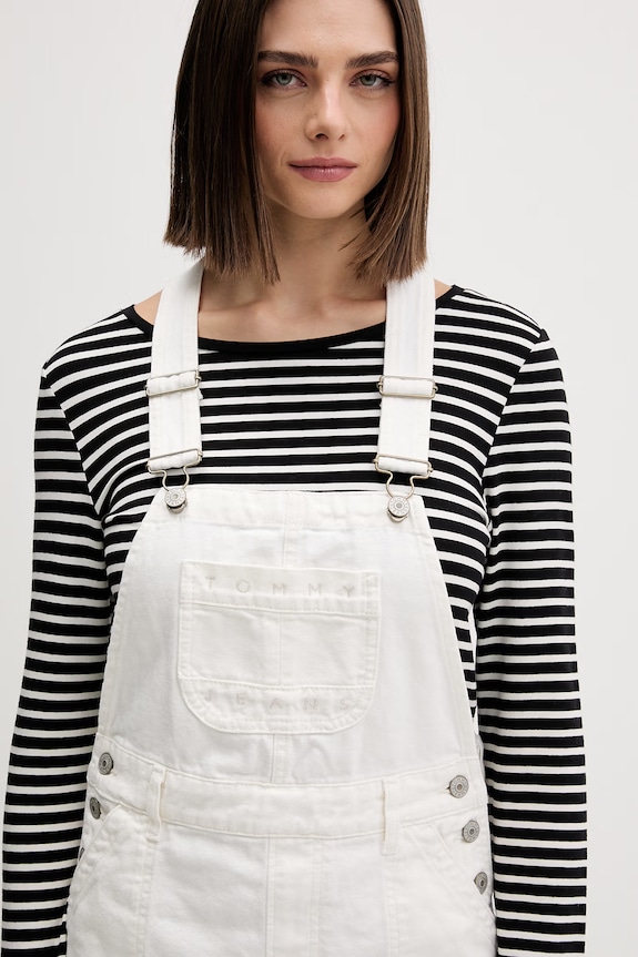 Tommy Jeans φόρεμα ντένιμ λευκό DW0DW22002