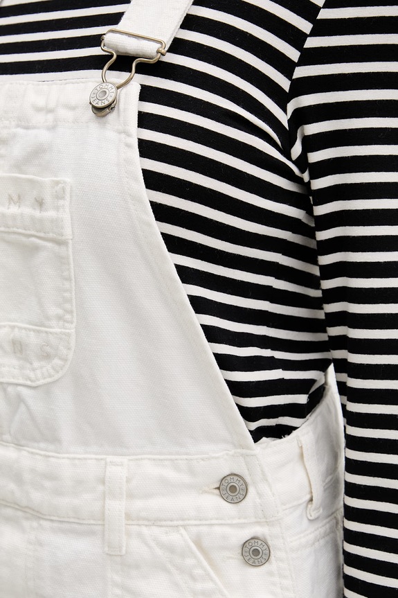 Tommy Jeans φόρεμα ντένιμ DW0DW22002 λευκό