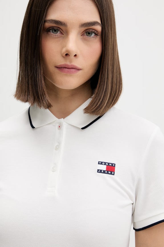 Tommy Jeans letné šaty s bavlnou béžová DW0DW22328