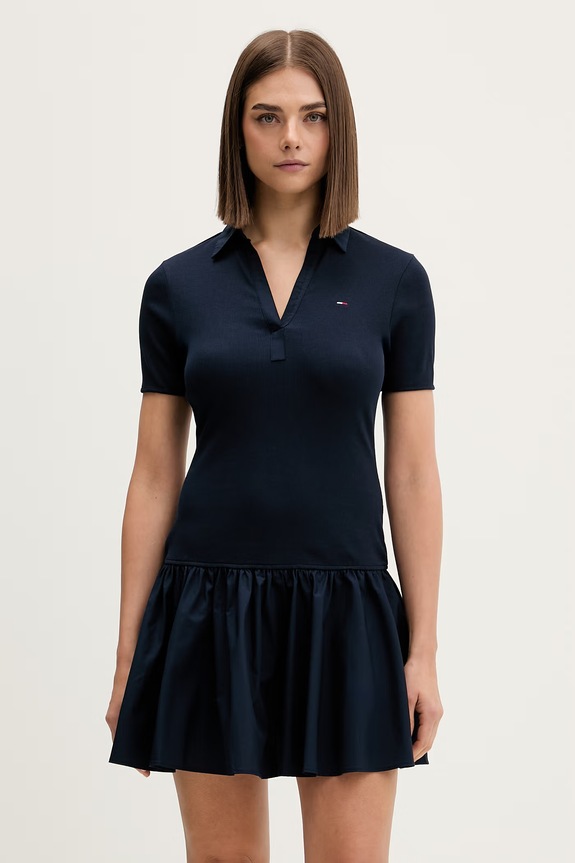 Tommy Jeans sukienka z bawełną granatowy DW0DW22331
