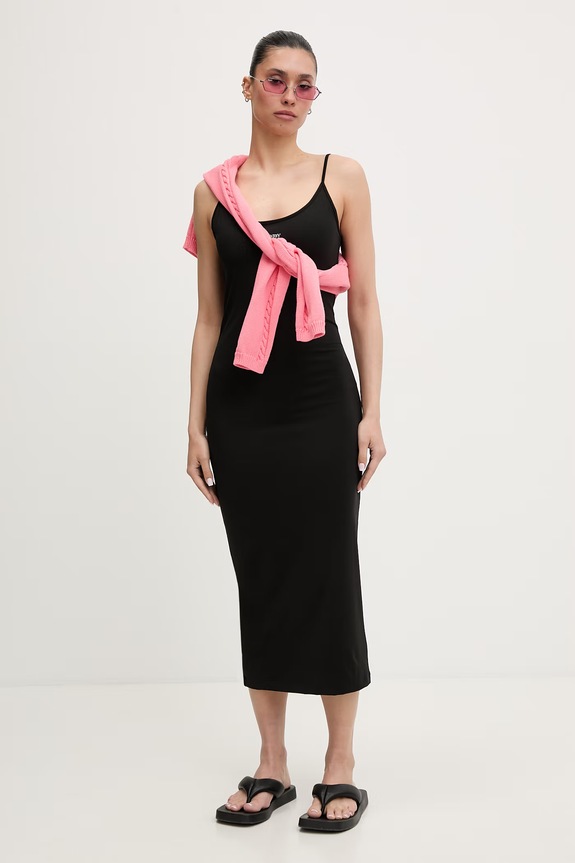 Tommy Jeans rochie bodycon DW0DW22334 negru SS26