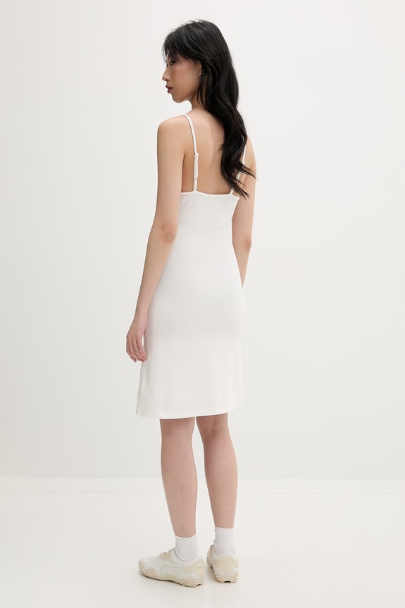 Îmbrăcăminte Tommy Jeans rochie cu vâscoză DW0DW22338 alb