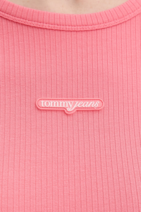 Tommy Jeans sukienka z wiskozą DW0DW22339 różowy