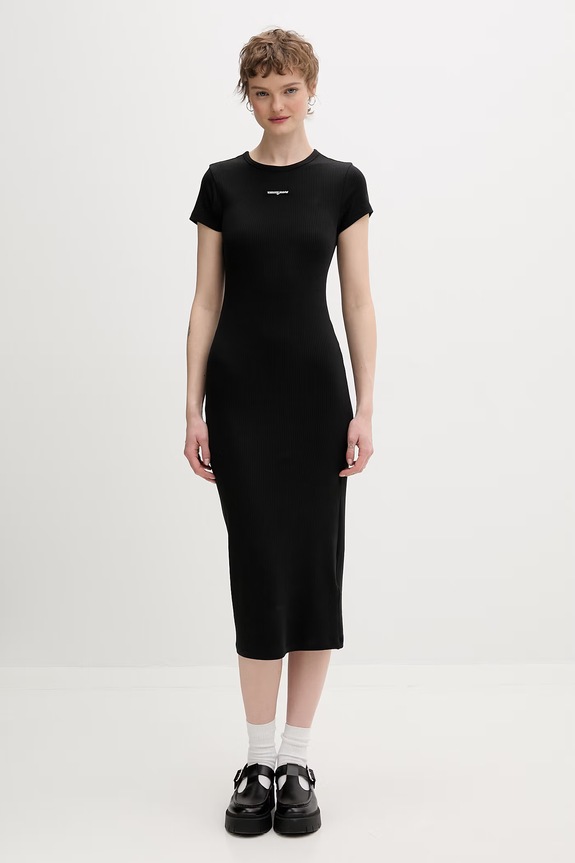 Tommy Jeans sukienka z wiskozą czarny DW0DW22339