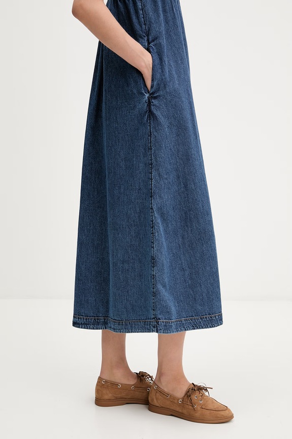 Tommy Jeans rochie evazată din denim DW0DW22342 albastru