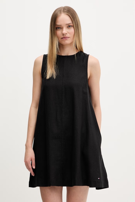 Tommy Jeans rochie de vară cu in negru DW0DW22343