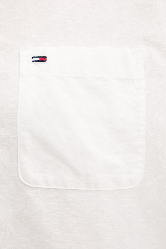 Tommy Jeans košeľové šaty s ľanom DW0DW22344 biela