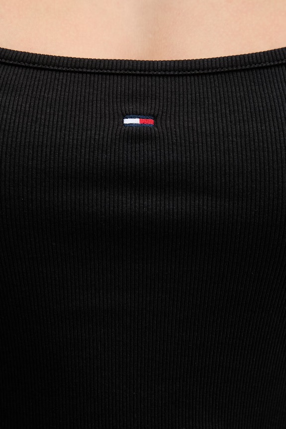 Tommy Jeans haljina A-kroja s pamukom DW0DW22352 crna