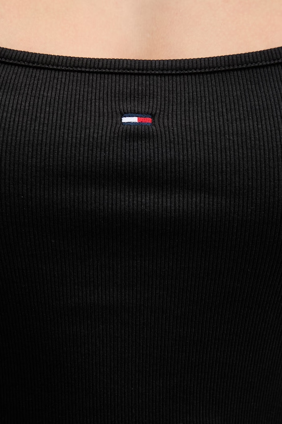 Tommy Jeans haljina A-kroja s pamukom DW0DW22352 crna