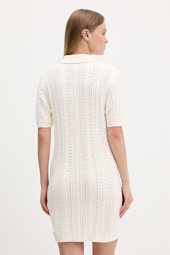 Îmbrăcăminte Tommy Jeans rochie tricotată din bumbac DW0DW22591 bej