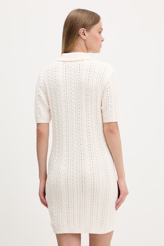 Îmbrăcăminte Tommy Jeans rochie tricotată din bumbac DW0DW22591 bej