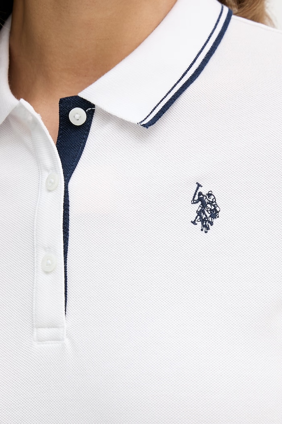 Bavlněné šaty U.S. Polo Assn. POLO DRESS WUP1312 bílá
